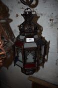 *Moroccan Lantern with Frosted and Multicolour Glass