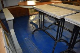 *Marbel Topped Bar Table on Cast Iron Support 80x38cm
