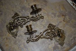 *Pair of Brass Wall Sconces