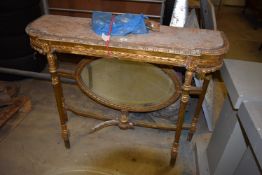 *Gilt Wood French Style Console Table with Inlet Marble Top (some faults)