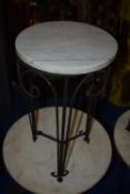 *Granite Topped Circular Wrought Iron Occasional Table 12” diameter