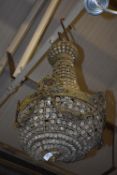 *Baroque Style Brass & Glass Chandelier