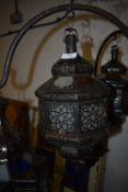 *Moroccan Lantern with Frosted & Amber Glass