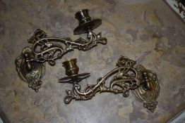 *Pair of Brass Wall Sconces