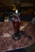 *Cranberry Glass Style Standard Lamp