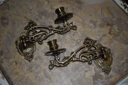 *Pair of Brass Wall Sconces