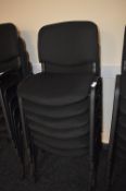 *8 Black Upholstered Stackable Reception Chairs