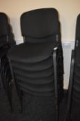 *8 Black Upholstered Stackable Reception Chairs
