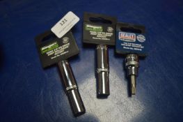 *2x 10mm 3/8 Drive Deep Socket, and a T30 3/8 Square Drive Socket Bit