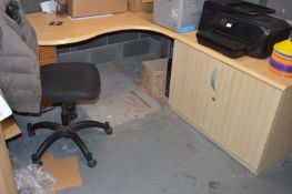 *Office Desk, and a Two Door Cabinet