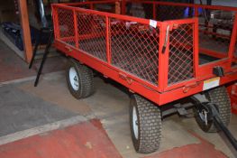 *Four Wheel Trolley 2ft wide, 48” long + Draw Bar, 10” Side Panels, 26” tall