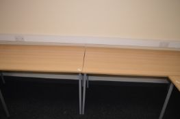 *2 Lightwood Effect Office Desks 75x150cm x 73cm tall