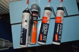 *3x 200ml of Elring Dirko HT Silicone, 1x 200ml Wynn’s Black Gasket Maker