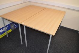 *2 Lightwood Effect Office Desks 75x150cm x 73cm tall