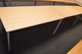 *3 Lightwood Effect Office Desks 75x150cm x 73cm tall