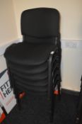 *8 Black Upholstered Stackable Reception Chairs