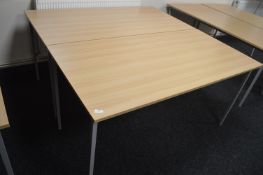 *2 Lightwood Effect Office Desks 75x150cm x 73cm tall