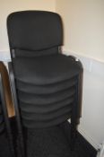 *8 Black Upholstered Stackable Reception Chairs