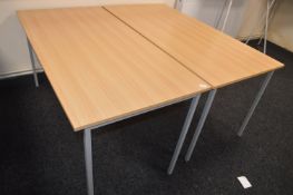 *2 Lightwood Effect Office Desks 75x150cm x 73cm tall