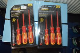 *2x Siegen Tools S01155 4pc Electrician’s Screwdriver Sets