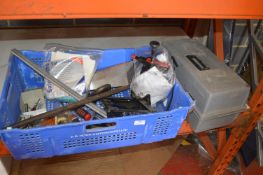 *Quantity of Assorted Tools, Cloths, Solvent Jug, and a Toolbox & Contents