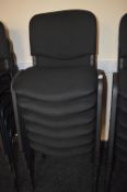 *8 Black Upholstered Stackable Reception Chairs