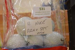 *12 Assorted Nike RZN & SFT Golf Balls