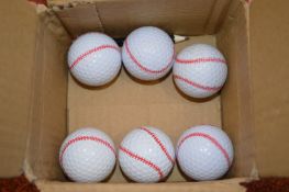 *Three Boxes of 6 Baseball Design Golf Balls