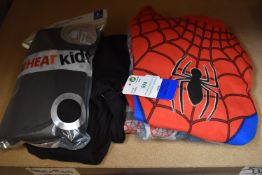 32 Degrees Heat Kid’s Set Size: L, and a Spiderman Pyjama Set Size: 4T