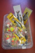 Tub of Assorted Tackle, Lures, and Floats etc.