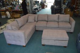 *Six Seat 2pc Sectional Corner Sofa with Storage O