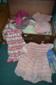 Large Travel Case Containing Vintage Children's Clothes