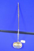 Unmarked Silver Toddy Spoon with Carved Balleen Twist Handle