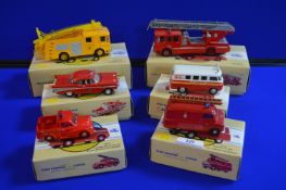 Six Corgi Classics Fire Vehicles