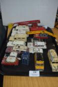 Playworn Diecast Police, Ambulance and Fire Vehicles by Budgie, Corgi, Dinky, etc.