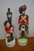 Two Vintage Scotch Whisky Musical Decanters