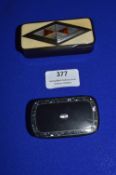 Two Papier-mâché Inlaid Snuff Boxes