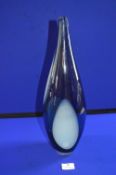 Blue Glass Vase Signed Hawes & Grinshaw