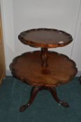 Two Tier Mahogany Tripod Tea Table