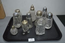 Ten Decorative Sugar Casters with EPNS Tops