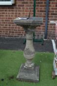 Brass Sundial on Faux Stone Plinth