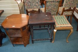 Oak Barley Twist Occasional Table, 1930's Oak Octa