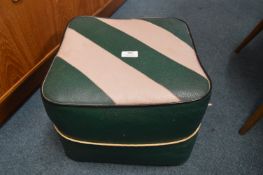 Vintage Green Vinyl Pouffe