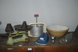 Vintage Kitchenware Including Scales, Tala Press,