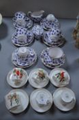 Spode Blue & White Part Tea Set 20pcs plus Royal Chelsea 6pc Coffee Cup Set