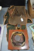 Victorian Plate Camera and Lens with Original Bag