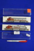 Two Kato N-Gauge Santa Fe EMD Freight Unit and GE-9
