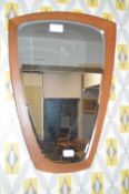 Retro Teak Framed Beveled Edge Mirror
