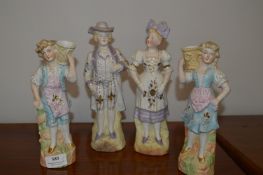 Pair of Painted Porcelain Spill Vases, and a Pair