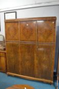 Edwardian Walnut Veneered Triple Wardrobe
